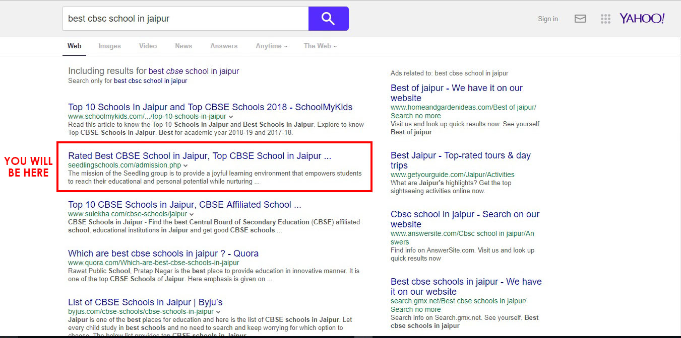 School seo result